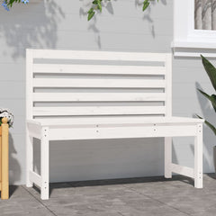 vidaXL Garden Bench White 109 cm Solid Wood Pine 3