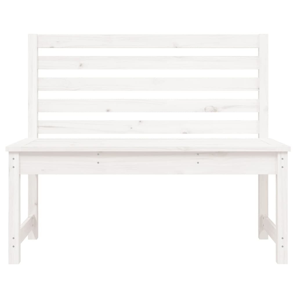 vidaXL Garden Bench White 109 cm Solid Wood Pine 4