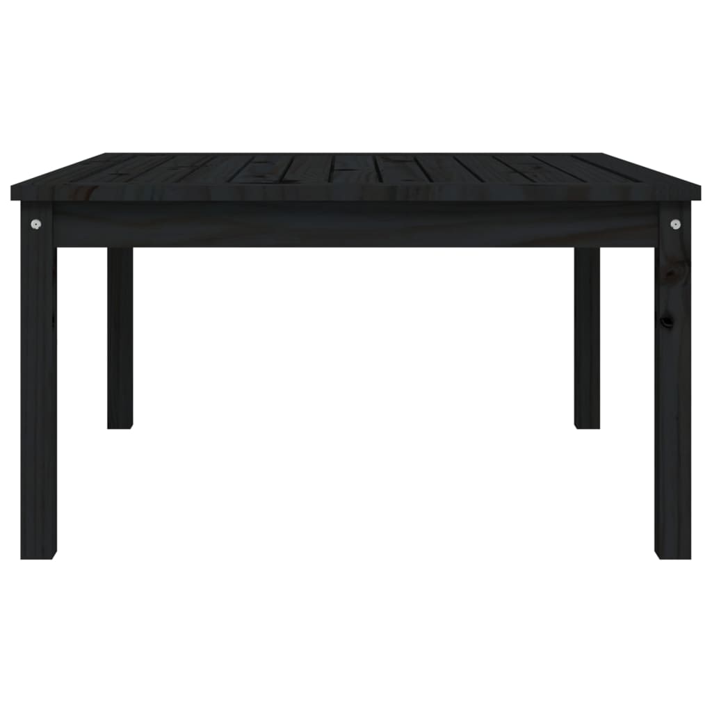 vidaXL Garden Table Black 82.5x82.5x45 cm Solid Wood Pine 5