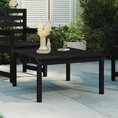 vidaXL Garden Table Black 82.5x82.5x45 cm Solid Wood Pine 1