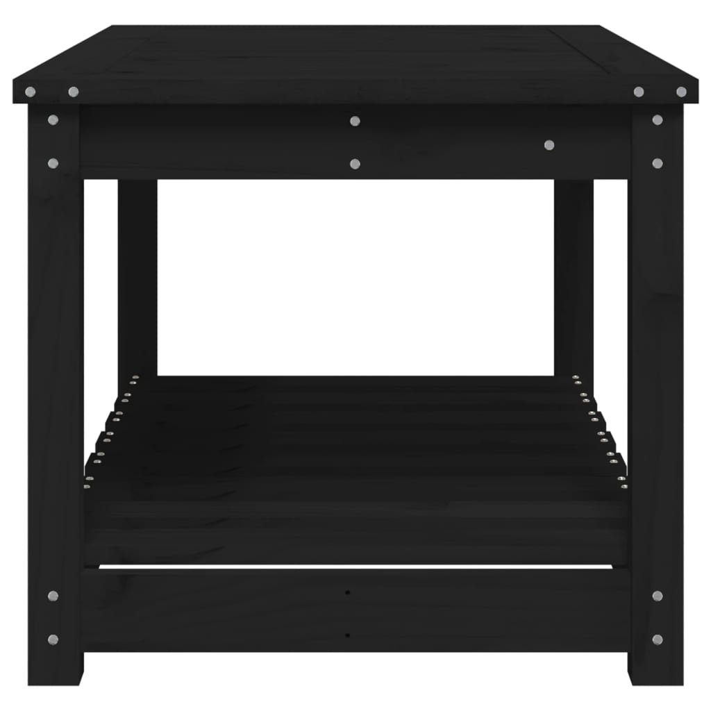 vidaXL Garden Table Black 82.5x50.5x45 cm Solid Wood Pine 6
