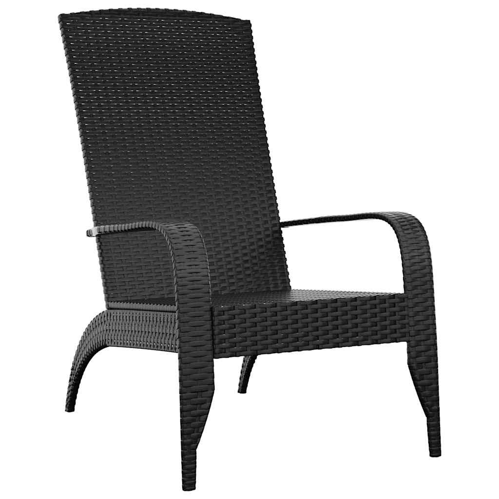 Garden Adirondack Chair Poly Rattan Black
