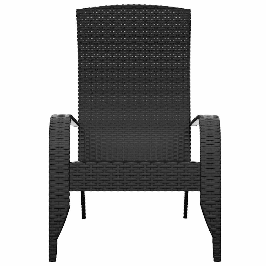Garden Adirondack Chair Poly Rattan Black