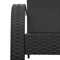 Garden Adirondack Chair Poly Rattan Black