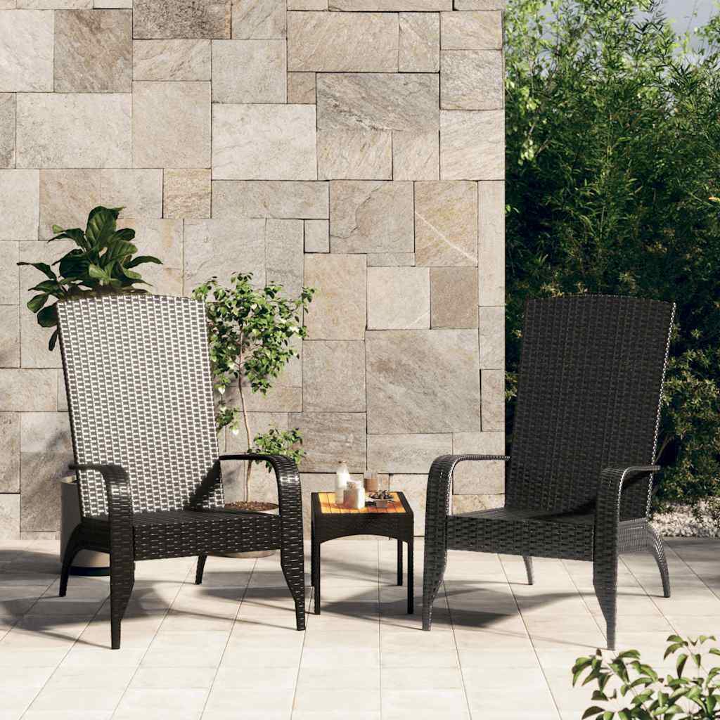 Garden Adirondack Chair Poly Rattan Black