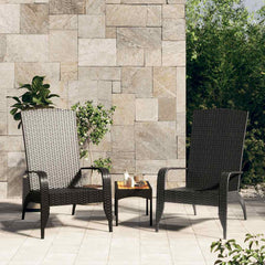 Garden Adirondack Chair Poly Rattan Black