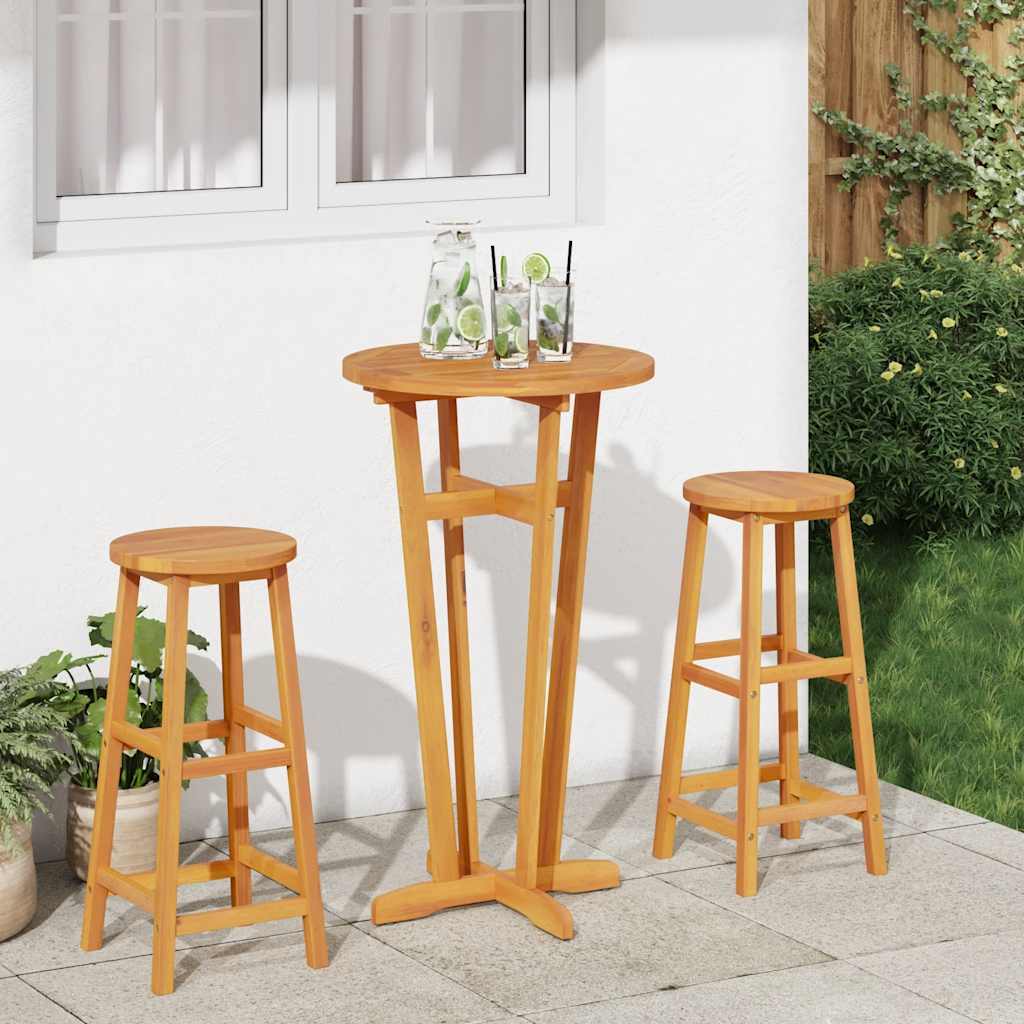 vidaXL Garden Bar Table Ø60x105 cm Solid Wood Acacia 3