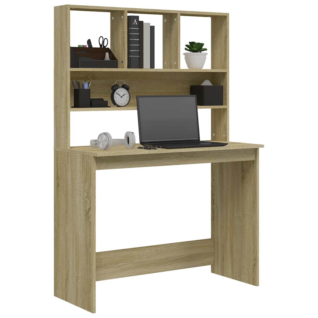 vidaXL Desk | Sonoma oak | Engineered wood | 102x45x148 cm | Desk | Rectangular 4