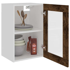 vidaXL Hanging Glass Cabinet Lyon Smoked Oak 40x31x60 cm Engineered Wood 4