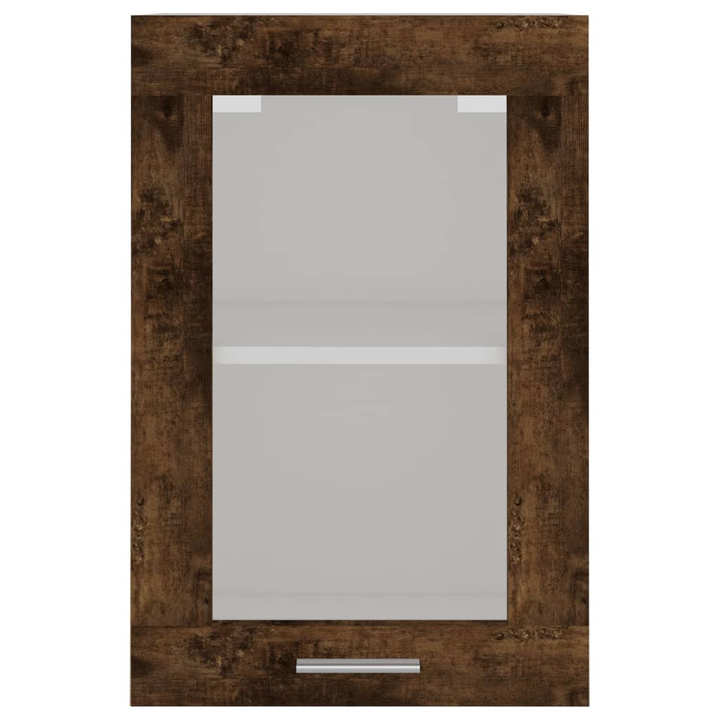 vidaXL Hanging Glass Cabinet Lyon Smoked Oak 40x31x60 cm Engineered Wood 5