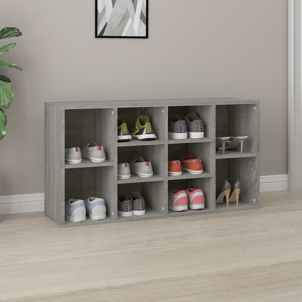 vidaXL Shoe Bench Grey Sonoma 103x30x55 cm Engineered Wood 1