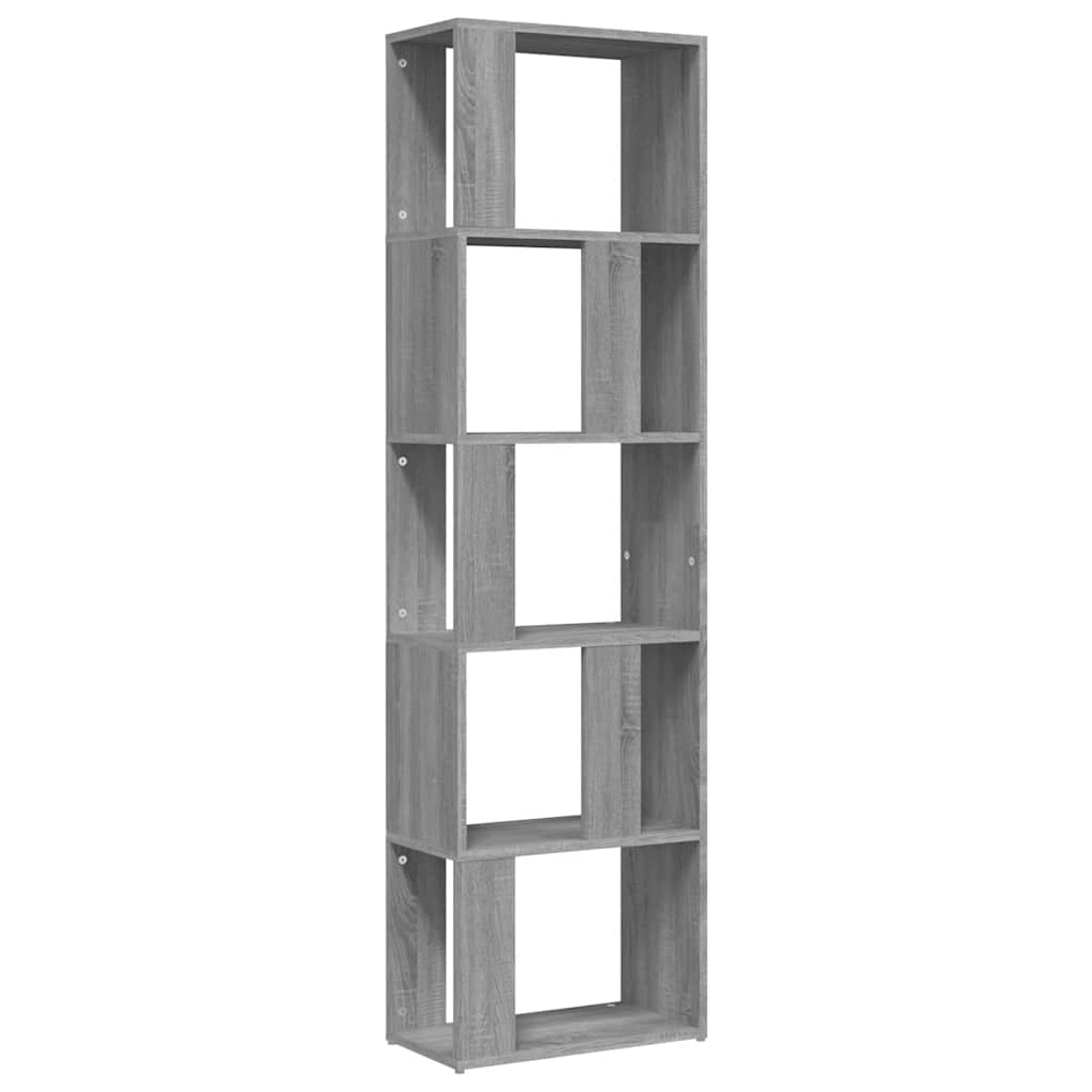 vidaXL Book Cabinet Grey Sonoma 45x24x160 cm Engineered Wood 2