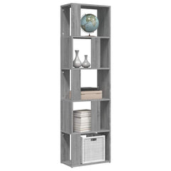 vidaXL Book Cabinet Grey Sonoma 45x24x160 cm Engineered Wood 4