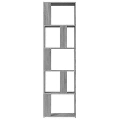 vidaXL Book Cabinet Grey Sonoma 45x24x160 cm Engineered Wood 5