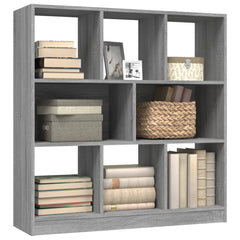 vidaXL Book Cabinet Grey Sonoma 97.5x29.5x100 cm Engineered Wood 3