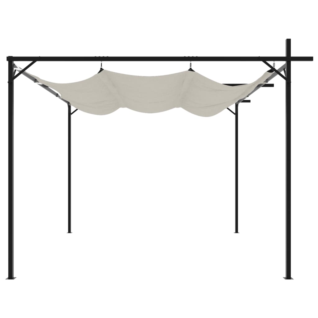 Pergola with Retractable Roof Cream 295 x 292 x 230 cm