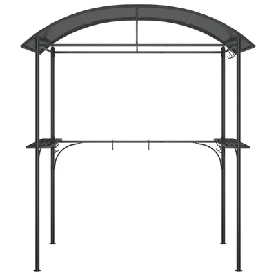 BBQ Gazebo with Side Shelves Anthracite 220x115x230 cm Steel