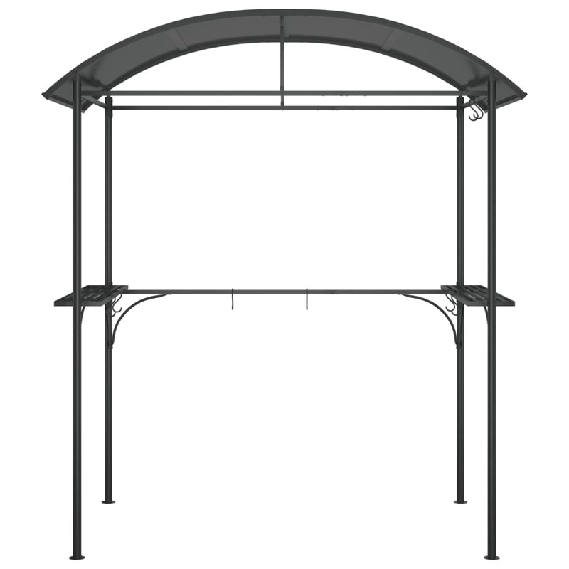 BBQ Gazebo with Side Shelves Anthracite 220x115x230 cm Steel