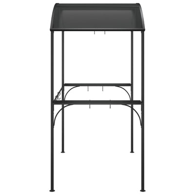 BBQ Gazebo with Side Shelves Anthracite 220x115x230 cm Steel