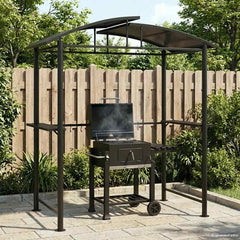 vidaXL BBQ Gazebo with Side Shelves Anthracite 210x114x230 cm Steel 1
