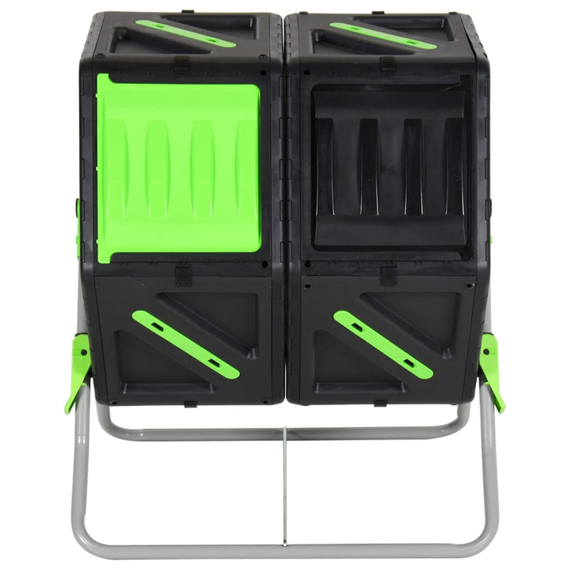 Tumbling Composter Dual Chamber 63x60x74 cm 140 L Polypropylene