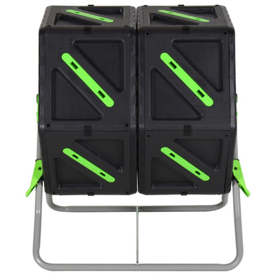 Tumbling Composter Dual Chamber 63x60x74 cm 140 L Polypropylene