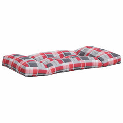 vidaXL Pallet Cushions 3 pcs Red Check Fabric 5
