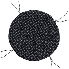 vidaXL Round Cushion Black Check Pattern Ø 100 x11 cm Oxford Fabric 2