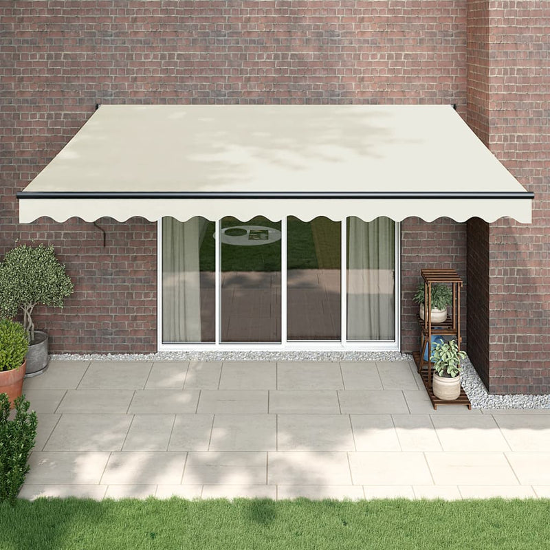 Retractable Awning Cream 4x3 m Fabric and Aluminium