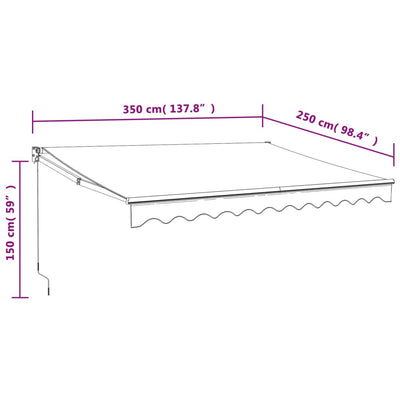 Retractable Awning Anthracite 3.5x2.5 m Fabric and Aluminium