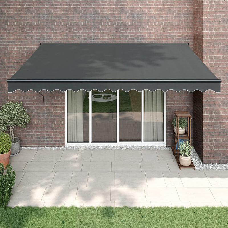 Retractable Awning Anthracite 4.5x3 m Fabric and Aluminium