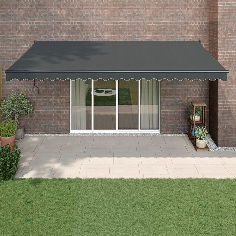 Retractable Awning Anthracite 5x3 m Fabric and Aluminium