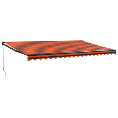 Retractable Awning Orange and Brown 5x3 m Fabric and Aluminium