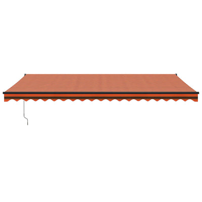 Retractable Awning Orange and Brown 5x3 m Fabric and Aluminium