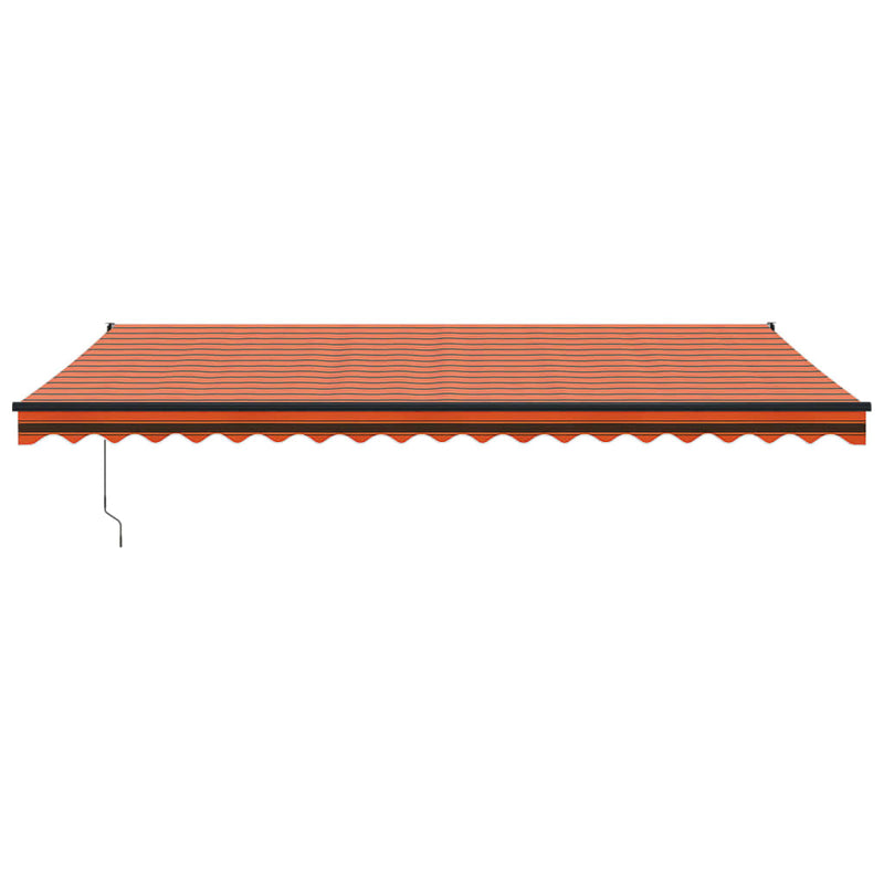 Retractable Awning Orange and Brown 5x3 m Fabric and Aluminium