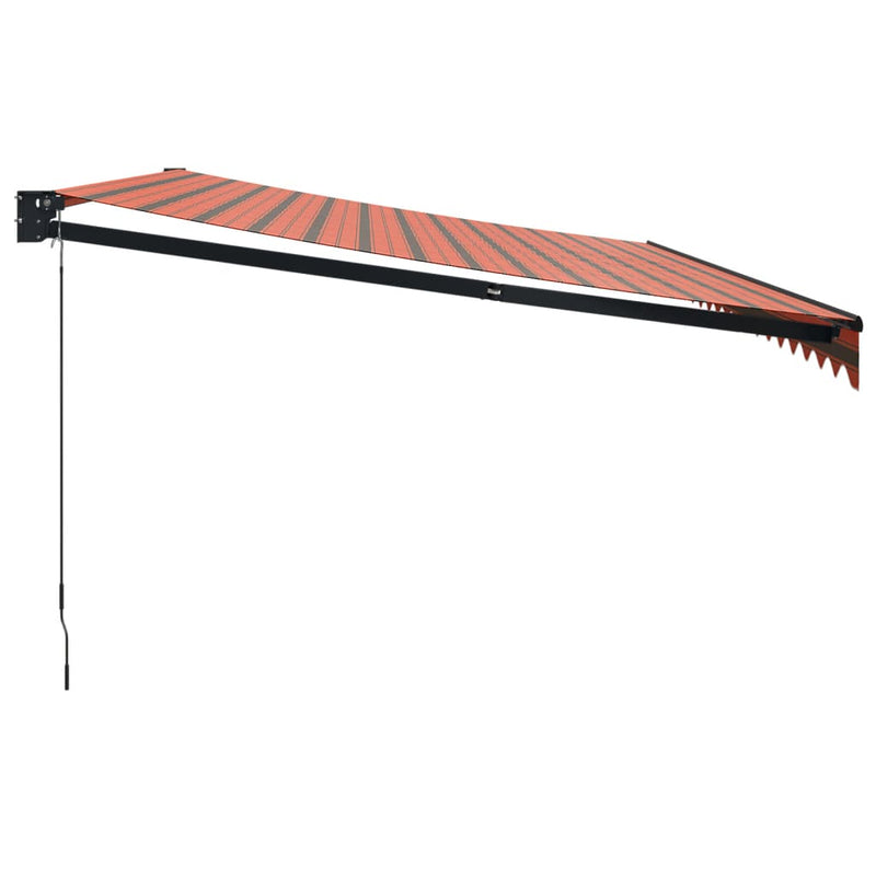 Retractable Awning Orange and Brown 5x3 m Fabric and Aluminium