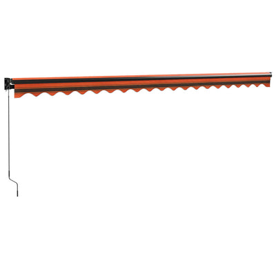 Retractable Awning Orange and Brown 5x3 m Fabric and Aluminium