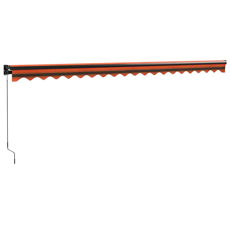 Retractable Awning Orange and Brown 5x3 m Fabric and Aluminium