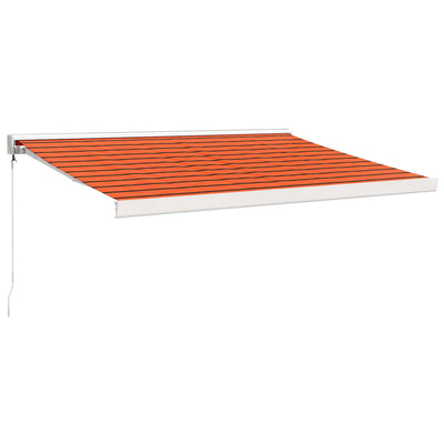 Retractable Awning Orange and Brown 3x2.5 m Fabric and Aluminium