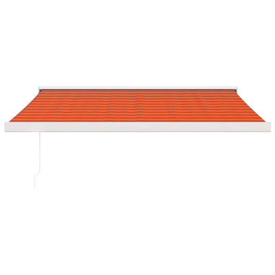 Retractable Awning Orange and Brown 3x2.5 m Fabric and Aluminium