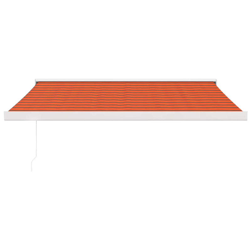 Retractable Awning Orange and Brown 3x2.5 m Fabric and Aluminium