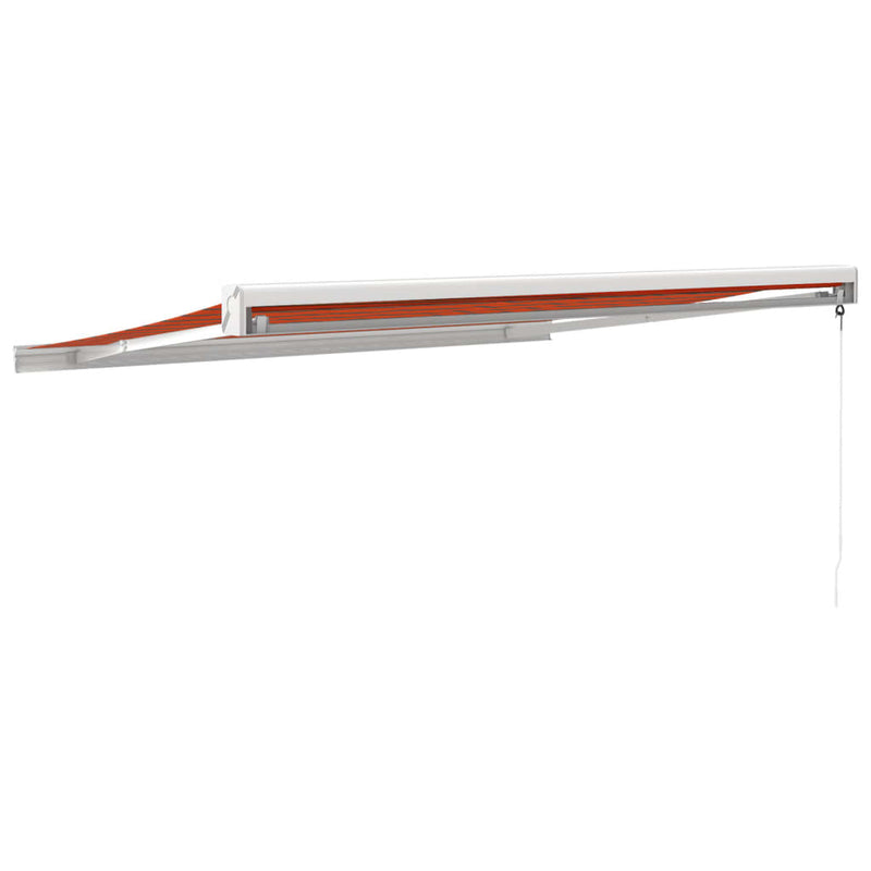 Retractable Awning Orange and Brown 3x2.5 m Fabric and Aluminium