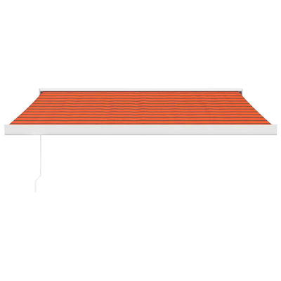 Retractable Awning Orange and Brown 3.5x2.5 m Fabric and Aluminium