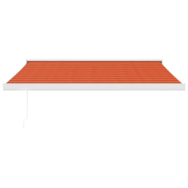 Retractable Awning Orange and Brown 3.5x2.5 m Fabric and Aluminium