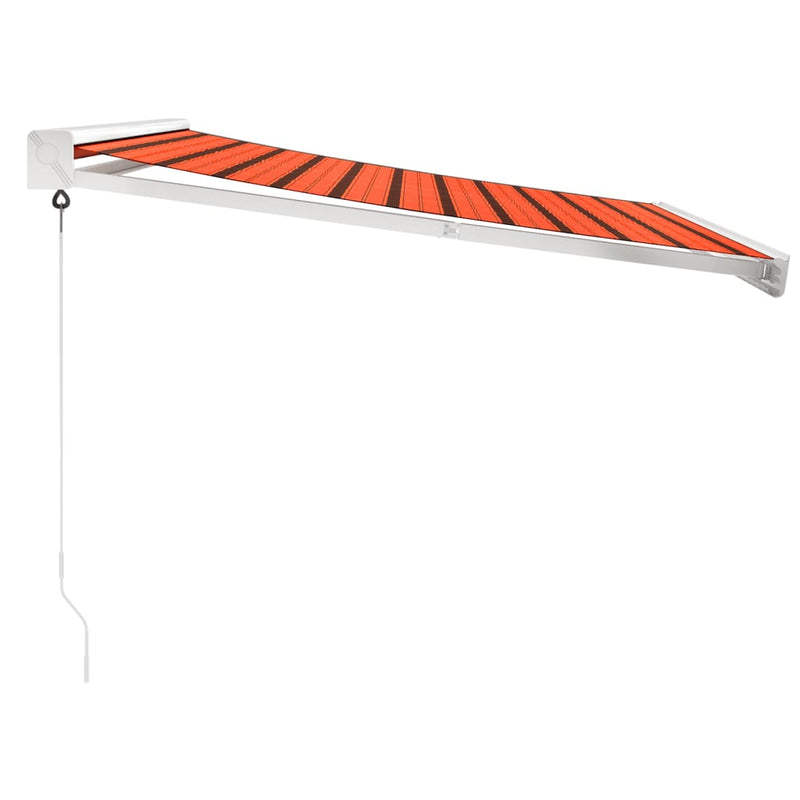 Retractable Awning Orange and Brown 3.5x2.5 m Fabric and Aluminium