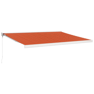 Retractable Awning Orange and Brown 4x3 m Fabric and Aluminium