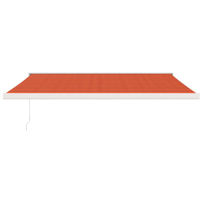 Retractable Awning Orange and Brown 4x3 m Fabric and Aluminium