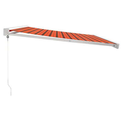 Retractable Awning Orange and Brown 4x3 m Fabric and Aluminium