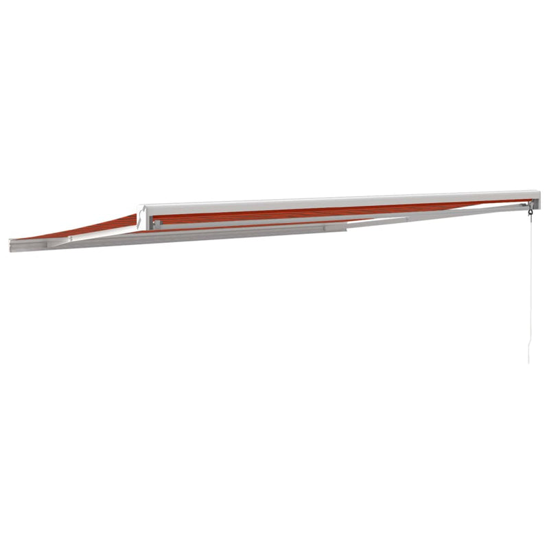 Retractable Awning Orange and Brown 4x3 m Fabric and Aluminium