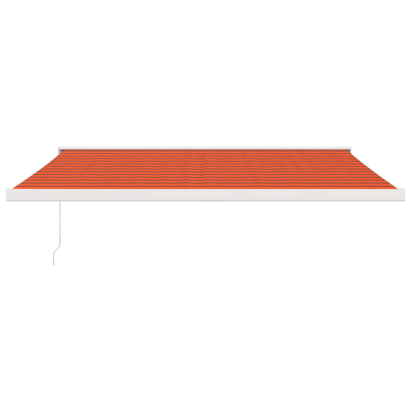 Retractable Awning Orange and Brown 4.5x3 m Fabric and Aluminium